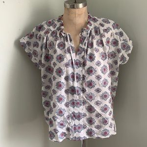 Loft square top floral blouse